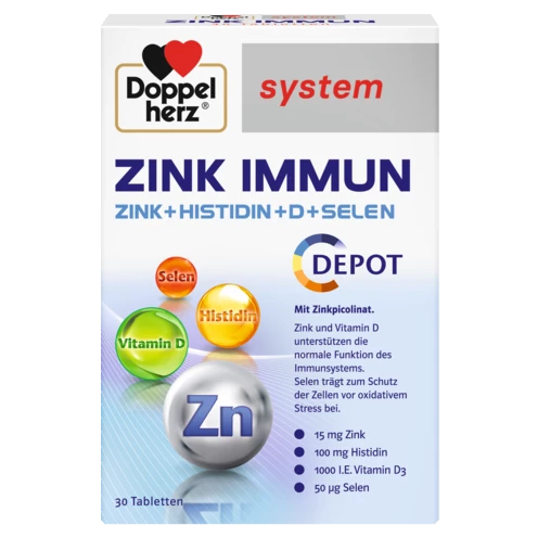 Abbildung der Produktverpackung Doppelherz system ZINK IMMUN Frontansicht